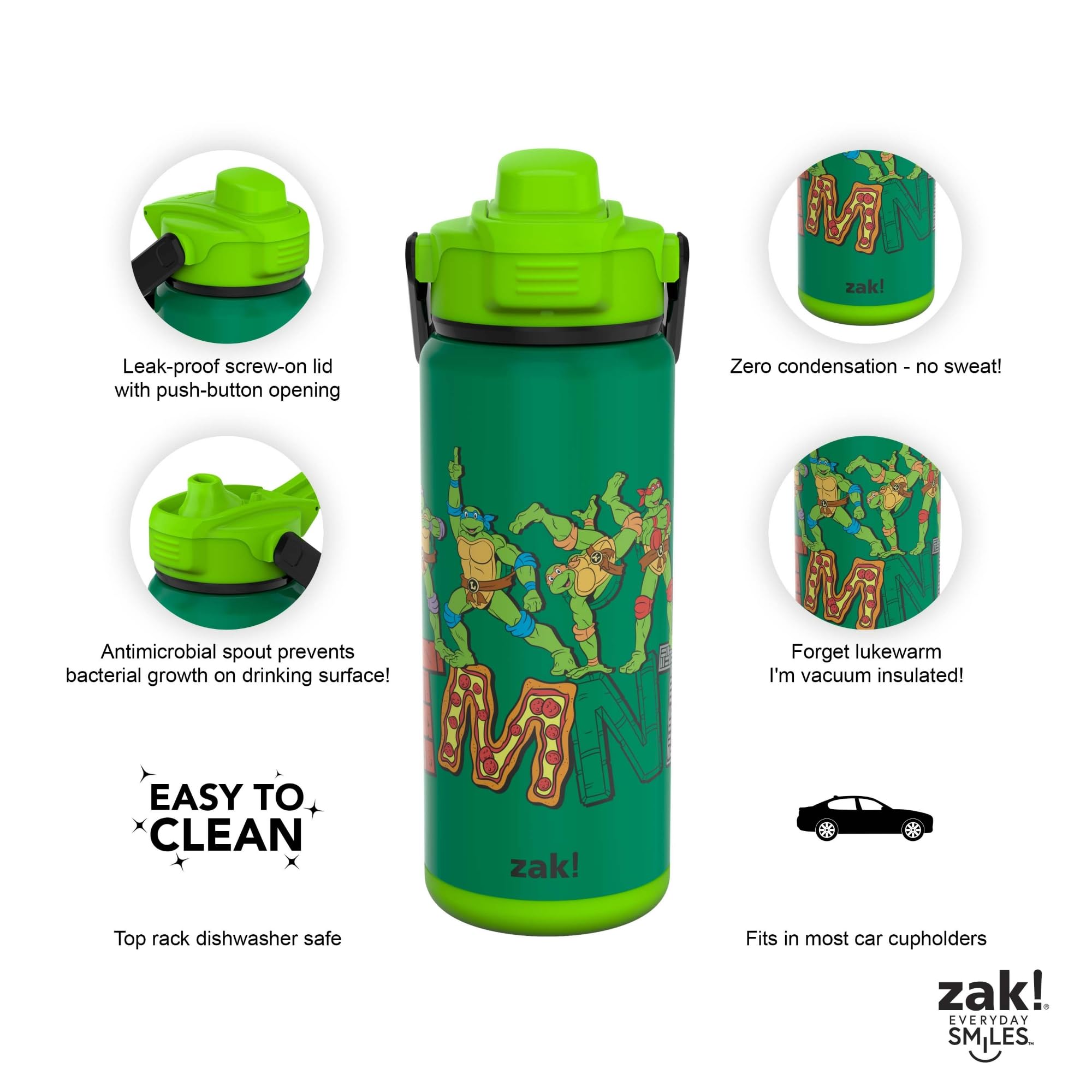TMNT 水筒 飲料容器　ミュータントタートルズ Amazon | Zak Designs ビーコン断熱ボトル ティーンエイジミュータント